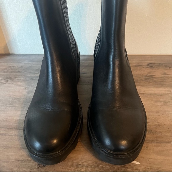 Madewell Womens The Gwenda Platform Black Leather Ankle Boots Size 10 Casual - Picture 3 of 9